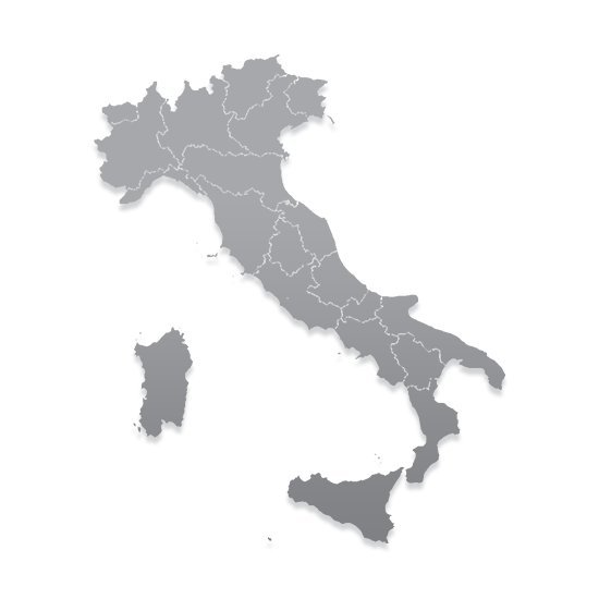 Mapa Itálie s regiony dodavatelů ItalMix